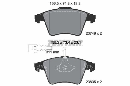 Bremseklosser TEXTAR 2374901 Bremseklosser TEXTAR 2374901