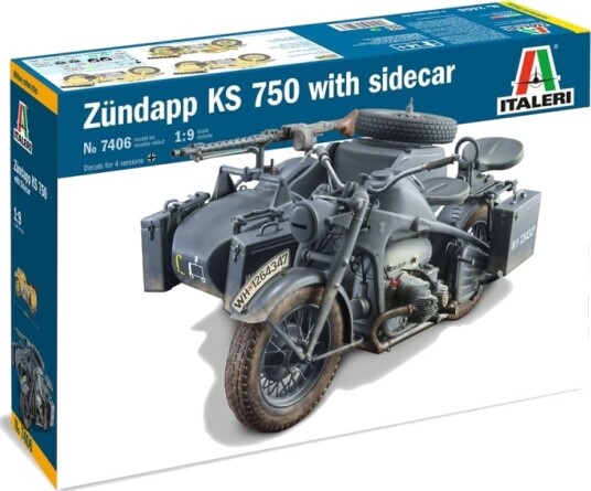Italeri Zündapp KS750 Med Sidevogn 1:9 Modell Italeri Zündapp KS750 Med Sidevogn 1:9 Modell