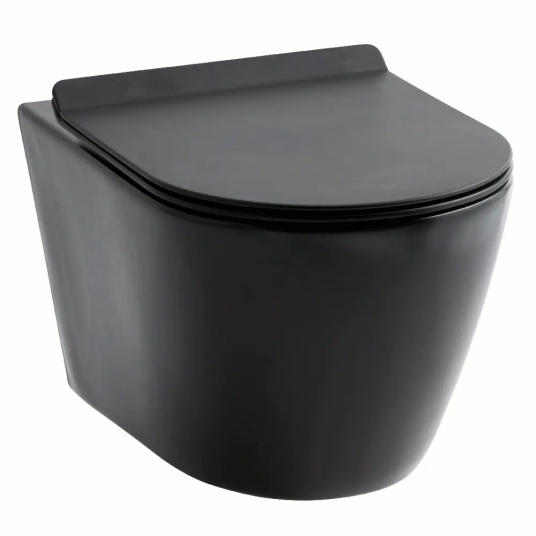 Lavabo Studio Vegghengt Toalett 545x360 mm, m/sete, Rimless, Sort Matt