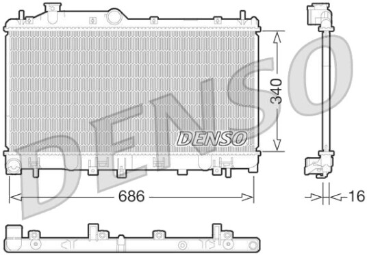 DENSO DRM36013 Radiator motorkjøling DENSO DRM36013 Radiator motorkjøling