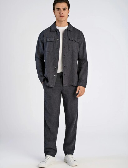 Lindbergh Cotton Linen Blazer Black XL