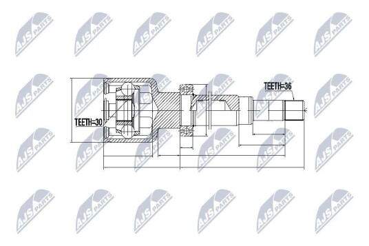 Nty Drivknute drivaksel NTY NPW FR 043