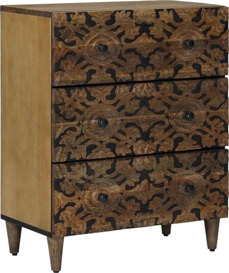 vidaXL Oppbevaringssideboard Brun 60 x 33,5 x 75 cm Massiv mango tre