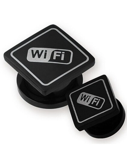 WiFi Svart PVD Plugg Strl 4 mm