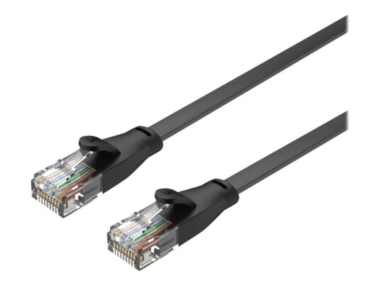 Unitek Nettverkskabel Rj-45 Hann Til Rj-45 Hann 1 M Utp Cat 6 Flat Formstøpt Uten Hindringer Svart