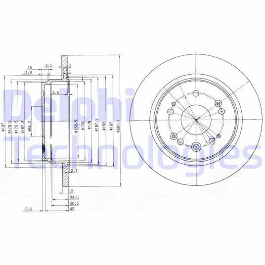 Bremseskive DELPHI BG3797 Bremseskive DELPHI BG3797