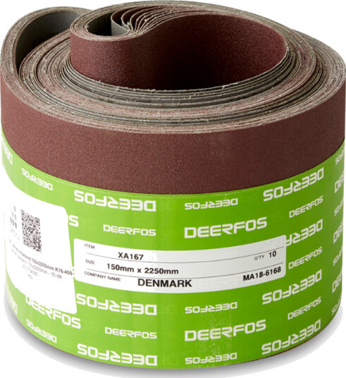 10 stk. Lerret slipebånd 150x2250mm Korn P80