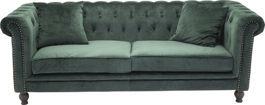 Venture Design Velvet 3-seter sofa - Grønn Velur