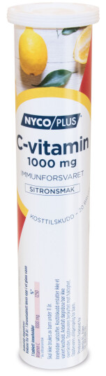 Nycoplus C vitamin 1000 mg Sitron 20 brusetabletter Nycoplus C vitamin 1000 mg Sitron 20 brusetabletter