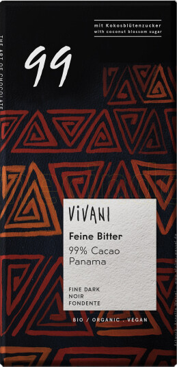 Vivani Mørk Sjokolade 99% 80g Vivani Mørk Sjokolade 99% 80g