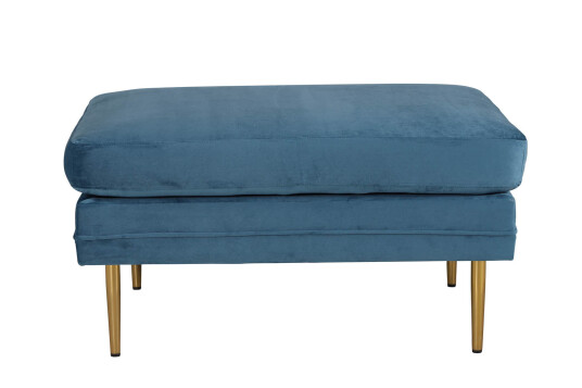 Venture Home Boom puff, fotskammel velour blå, messing. 1666888-04-0 1666888-02-0