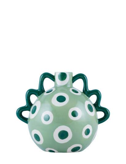 Que Rico Vase - Isidora - Dancing Dots - Green - 16.5 CM Que Rico Vase - Isidora - Dancing Dots - Green - 16.5 CM