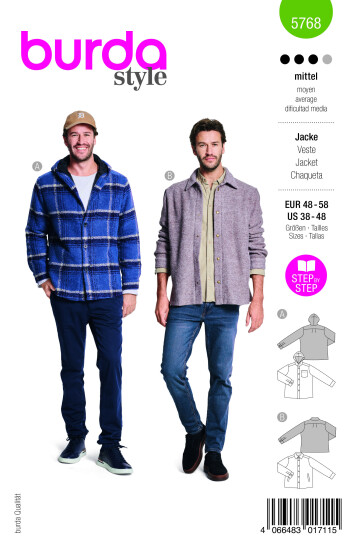 Burda 5768 - Jakke EUR: 48-58 US: 38-48