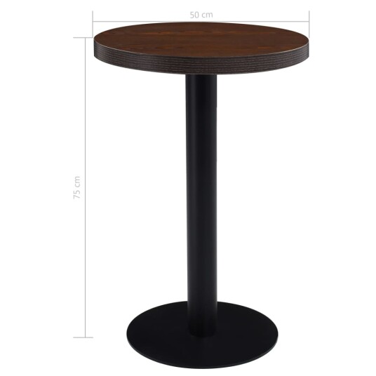 vidaXL Bistrobord mørkebrun 50 cm MDF