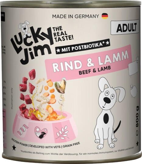 Lucky Jim Våtfôr Adult & Lam Okse 24 X 800 G