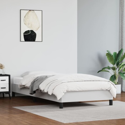 vidaXL Sengeramme hvit 90x190 cm 3FT Single kunstskinn