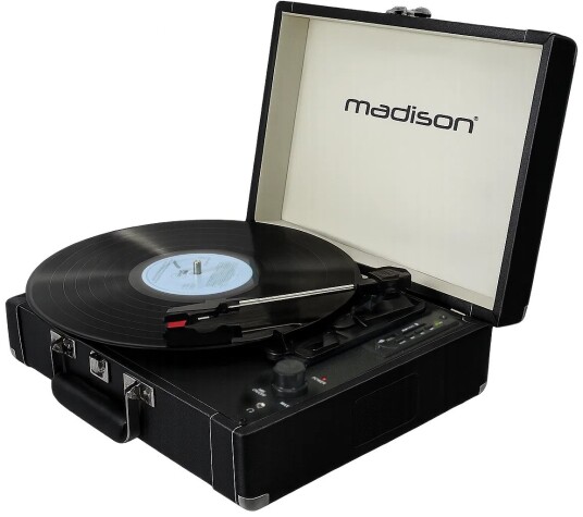Madison Vintage Platespiller m. Bluetooth Svart
