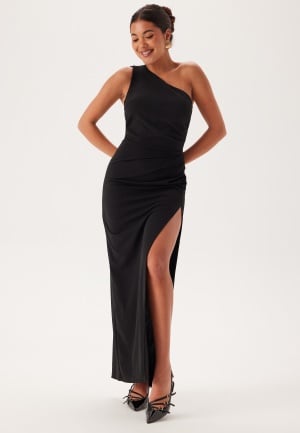 Bubbleroom Occasion One Shoulder Maxi Dress Black XL Bubbleroom Occasion One Shoulder Maxi Dress Black XL