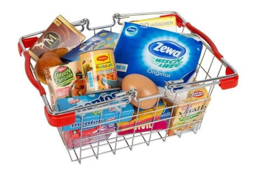 Small Foot - Play Food in Metal Shopping Basket 2 Small Foot - Play Food in Metal Shopping Basket 2