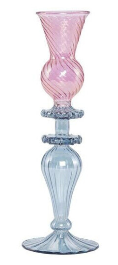 Moonlight Copenhagen - Mary lysestake 25 cm rosa/blå