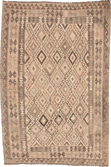 Bargi   Ullteppe Kelim Raw Natural 173x256 cm   Grå