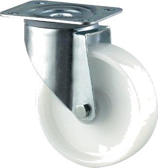 Tente 3470UOR200P63 Leddhjul nylon, hvit, plate 137 x 105 mm 200 mm, Garasjeinnredning & oppbevaring
