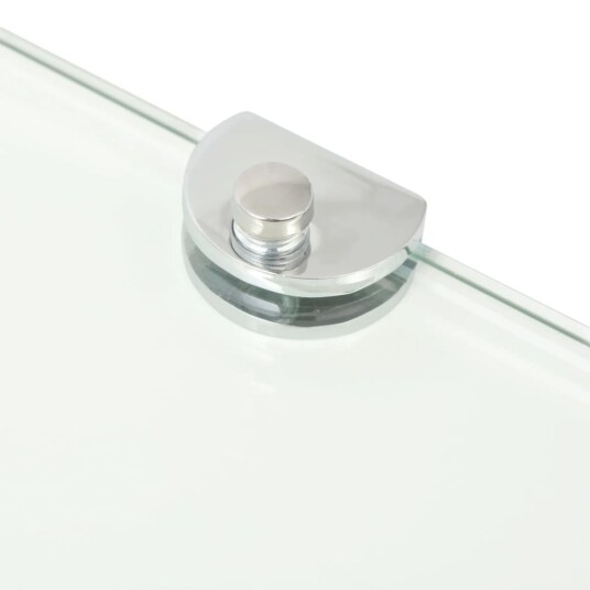 vidaXL Hj?rnehylle med kromst?tter klart glass 35x35 cm vidaXL Hj?rnehylle med kromst?tter klart glass 35x35 cm