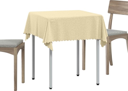 vidaXL Bordduk Torget Kremhvit 110 x 110 cm