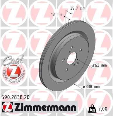 Bremseskive ZIMMERMANN 590.2838.20