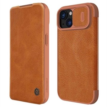 iPhone 15 Plus Nillkin Qin Pro Flip-deksel Brun