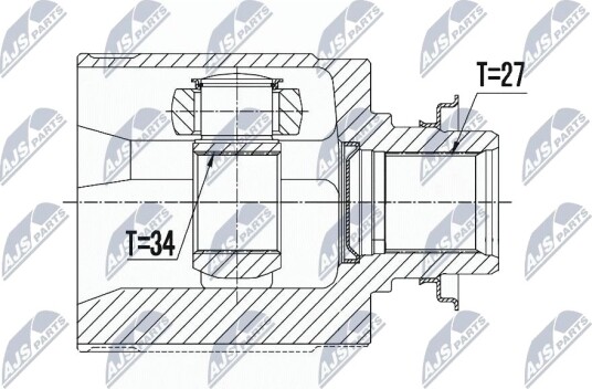 Nty Drivknute drivaksel NTY NPW HD 030