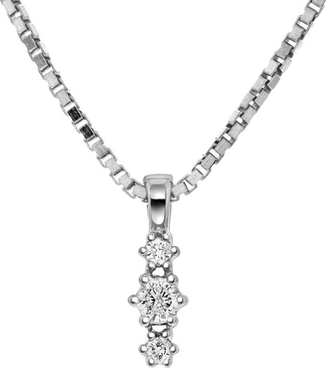 Nora by Gullfunn, Smykke i 375 hvitt gull med diamanter 0,08 ct