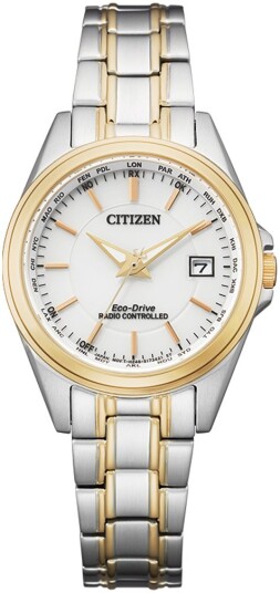 Citizen Dameklokke EC1186 85A Radio Controlled Hvit/Rose gulltonet