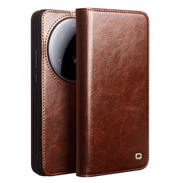 Qialino Xiaomi 15 Ultra Classic Lommebok deksel I Lær   Mørkebrun