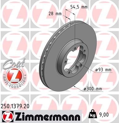 Bremseskive ZIMMERMANN 250.1379.20