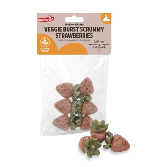 Rosewood Veggie Burst Strawberries Godbiter Til Smådyr