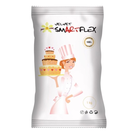 Smartflex Hvit Fondant Velvet Vanilje 1kg Smartflex Hvit Fondant Velvet Vanilje 1kg
