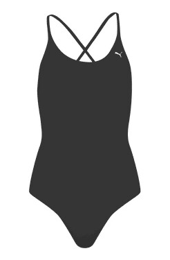 Puma Swim V-Neck Crossback Swimsuit badedrakt dame Black L Puma Swim V-Neck Crossback Swimsuit badedrakt dame Black L