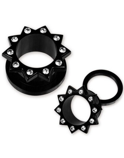 Aab Star Shape Svart Tunnel Piercing Strl 5 mm