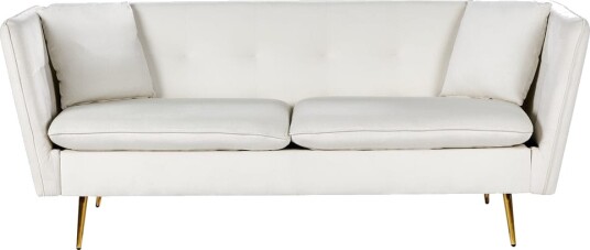 3 seters sofa Frederica Hvit gull/Fløyel