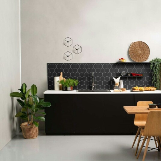 Fibo Kjokkenplate Black Hexagon 2024 km71 S 11x620x580mm Fibo Kjokkenplate Black Hexagon 2024 km71 S 11x620x580mm