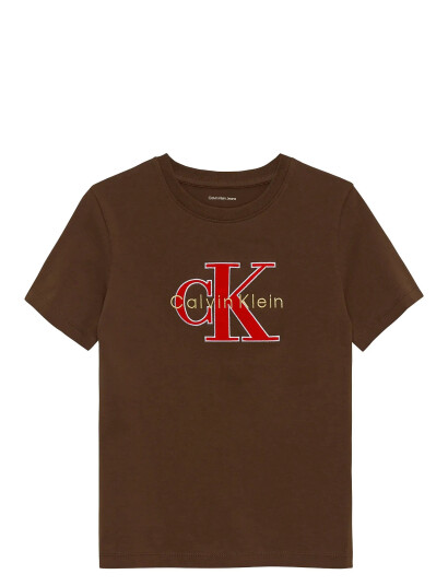 Calvin Klein Msw Monologo S/S T-Shirt Brown 170 Calvin Klein Msw Monologo S/S T-Shirt Brown 170