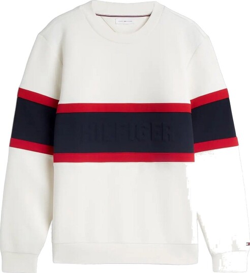 Tommy Hilfiger Color Block Intechno Sweatshirt - IVORY PETAL - S Tommy Hilfiger Color Block Intechno Sweatshirt - IVORY PETAL - S