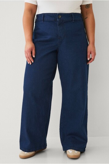 Zizzi Jeans jLiva Wide Jeans Blå Zizzi Jeans jLiva Wide Jeans Blå