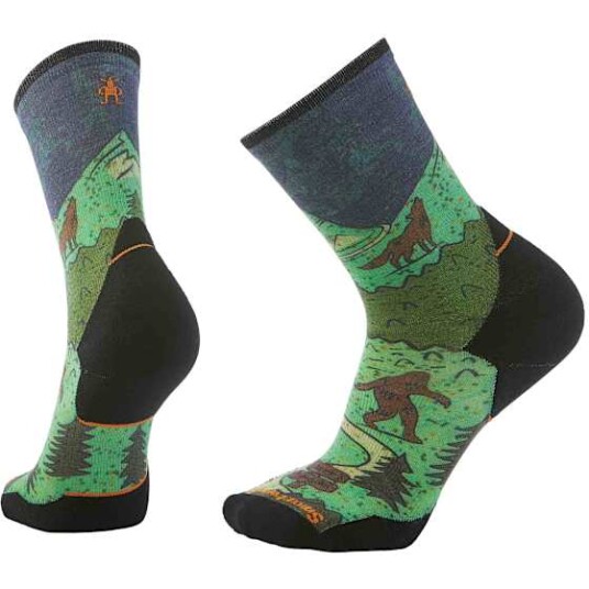 Smartwool Trail Run Targeted Cushion Neature Print Crew Socks Twilight Blue L 42 45