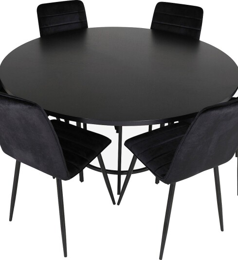 Venture Home Spisegruppe Copenhagen med 6 Windu Lyx spisestoler Svart Venture Home Spisegruppe Copenhagen med 6 Windu Lyx spisestoler Svart