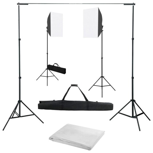 vidaXL Fotostudiosett med softbokslys og bakgrunn vidaXL Fotostudiosett med softbokslys og bakgrunn