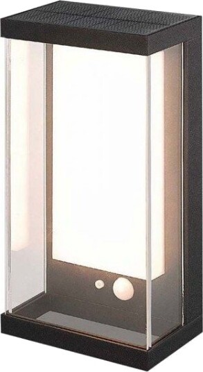 V Tac 1W Solcelle vegglampe LED   IP54 sort sensor   Dimbar : Ikke dimbar Kulør : Varm