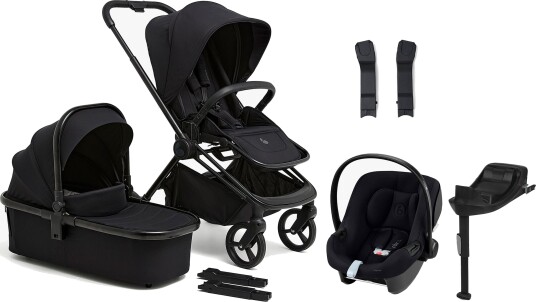 Beemoo One Duovogn inkl. Cybex Aton B2 i-Size Babybilstol &  Base All Black/Volcano Black