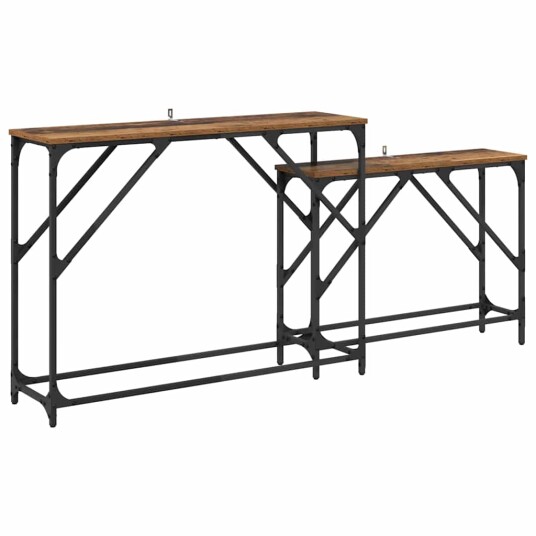 Konsollbord 2 pcs Gamle tre 100 x 28 x 75 cm Konstruert tre